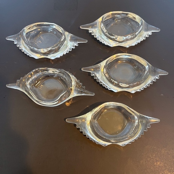 Vintage Glasbake Clear Glass Deviled Crab Baking Shell Dishes Set of 5 - Picture 12 of 12